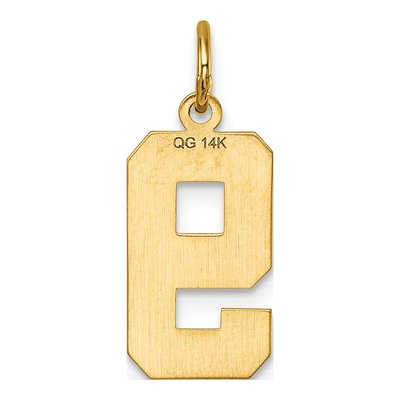 14K Yellow Gold Number 9 Charm – view 4