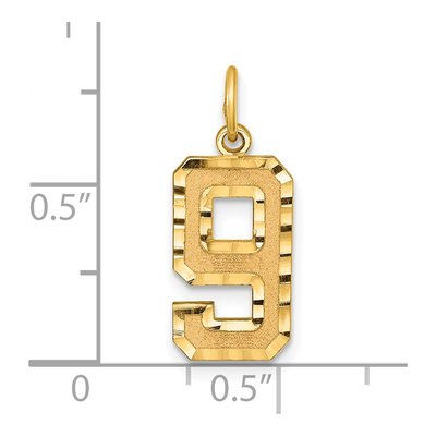 14K Yellow Gold Number 9 Charm – view 5