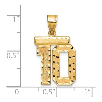 14K Yellow Gold Diamond-Cut Number 10 Charm – view 3
