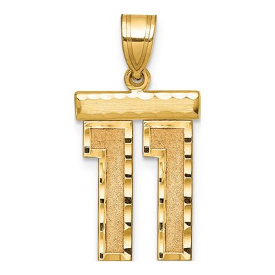 14K Yellow Gold Number 11 Pendant