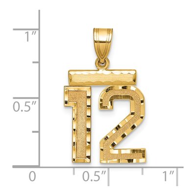 14K Yellow Gold Number 12 Pendant – view 2