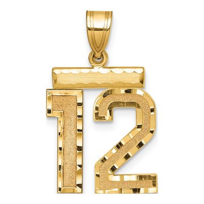 14K Yellow Gold Number 12 Pendant