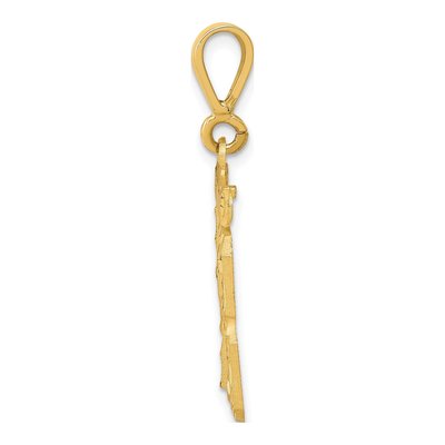 14K Yellow Gold Diamond-Cut Number 13 Charm – view 3