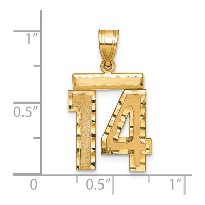 14K Yellow Gold Number 14 Pendant – view 2