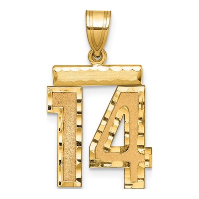 14K Yellow Gold Number 14 Pendant