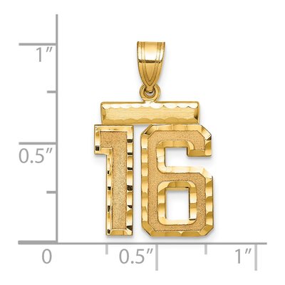 14K Yellow Gold Number 16 Charm – view 2