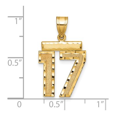 14K Yellow Gold Number 17 Pendant – view 3