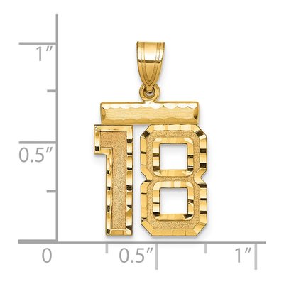 14K Yellow Gold Number 18 Pendant – view 3