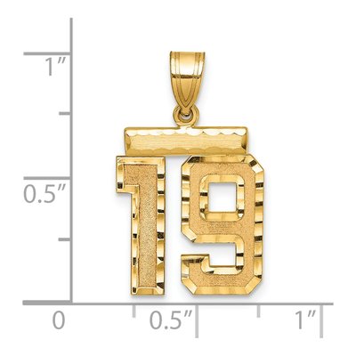 14K Yellow Gold Number 19 Pendant – view 3