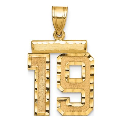 14K Yellow Gold Number 19 Pendant