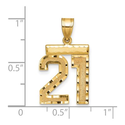 14K Yellow Gold Number 21 Charm – view 2