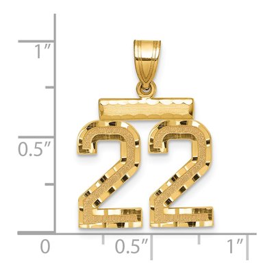 14K Yellow Gold Number 22 Charm – view 4