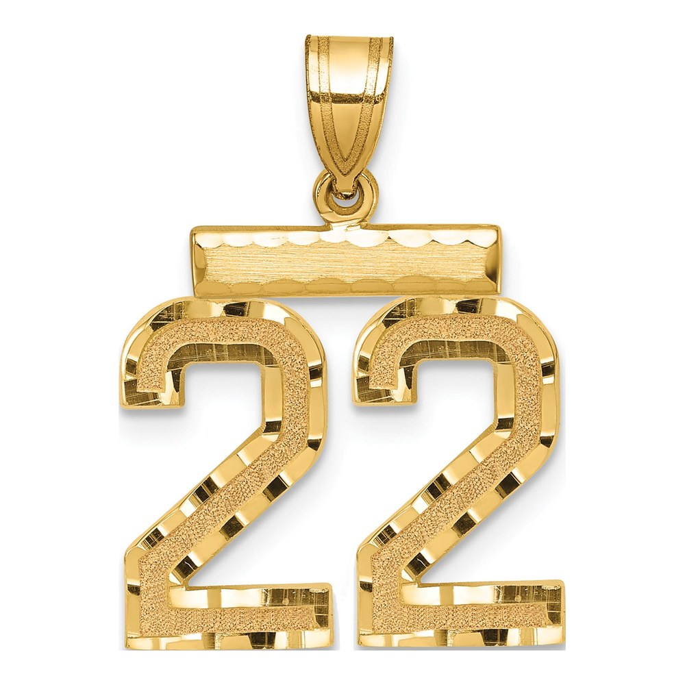 14K Yellow Gold Number 22 Charm