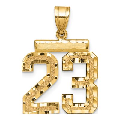 14K Yellow Gold Number 23 Charm