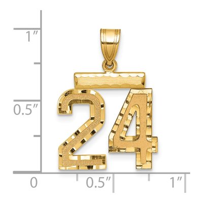 14K Yellow Gold Number 24 Pendant – view 3
