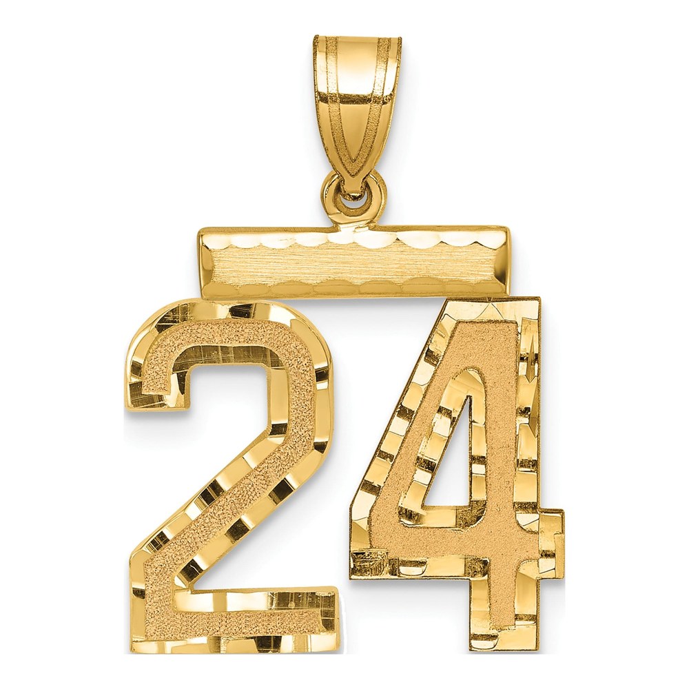 14K Yellow Gold Number 24 Charm Pendant