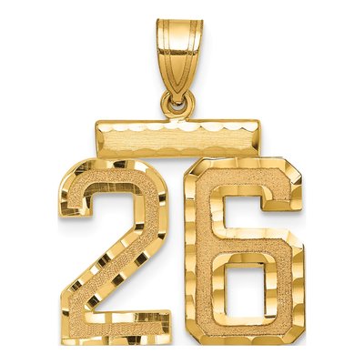 14K Yellow Gold Number 26 Charm