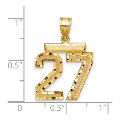 14K Yellow Gold Diamond-Cut Number 27 Charm – view 3