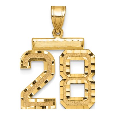 14K Yellow Gold Number 28 Charm