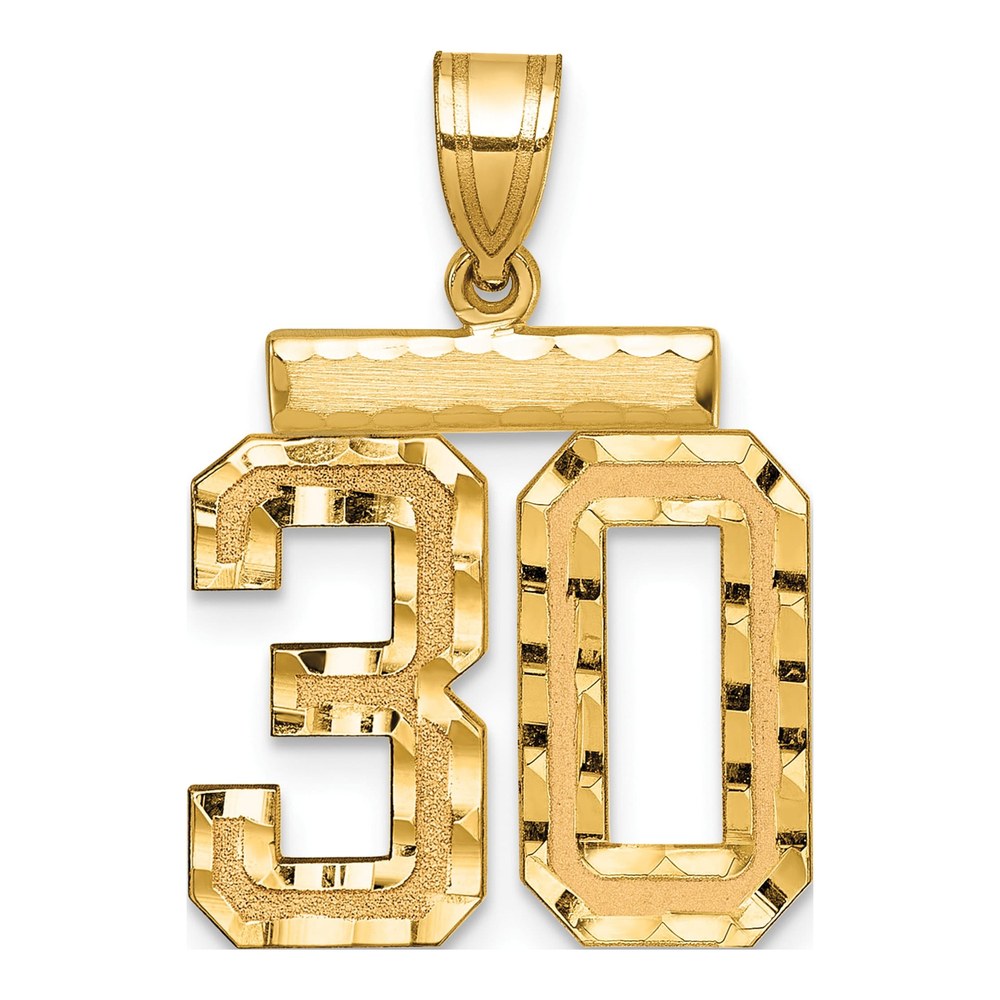 14K Yellow Gold Number 30 Pendant