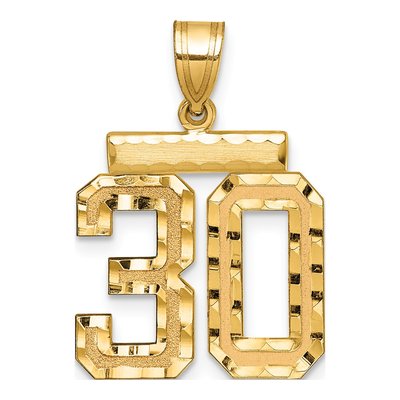 14K Yellow Gold Number 30 Pendant
