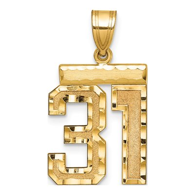 14K Yellow Gold Number 31 Charm
