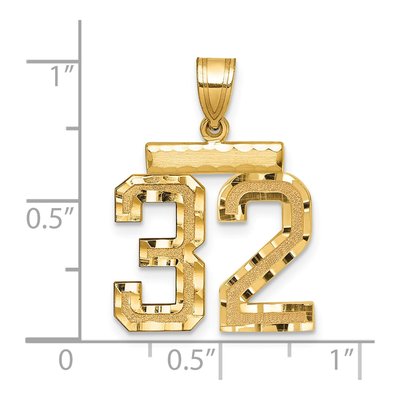 14K Yellow Gold Number 32 Pendant – view 3