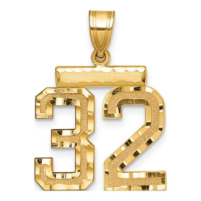 14K Yellow Gold Number 32 Pendant