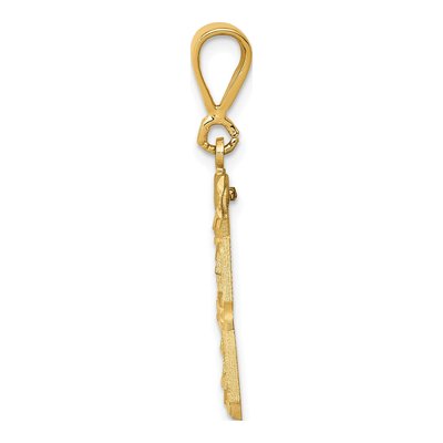 14K Yellow Gold Diamond-Cut Number 33 Charm – view 3