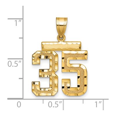 14K Yellow Gold Number 35 Pendant – view 4