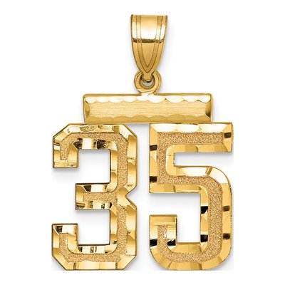 14K Yellow Gold Number 35 Pendant