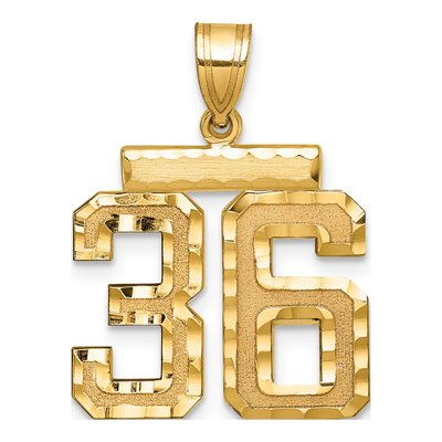 14K Yellow Gold Number 36 Pendant