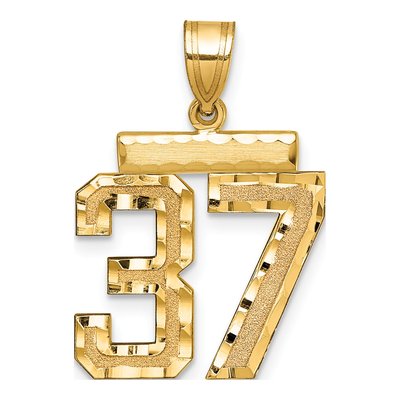 14K Yellow Gold Number 37 Charm