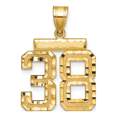 14K Yellow Gold Number 38 Charm
