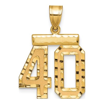 14K Yellow Gold Number 40 Charm