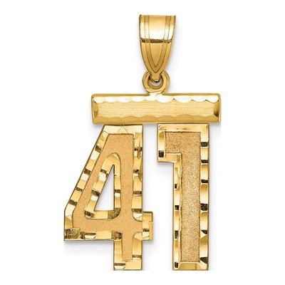 14K Yellow Gold Number 41 Pendant