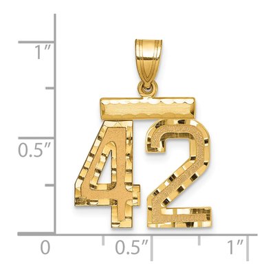 14K Yellow Gold Number 42 Charm – view 3