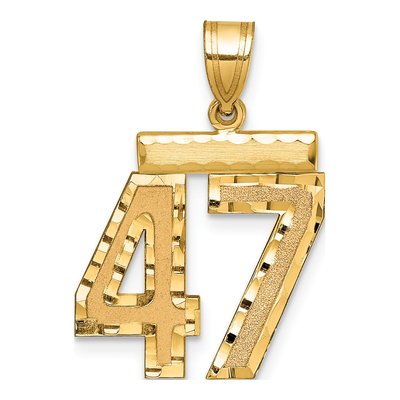 14K Yellow Gold Number 47 Pendant
