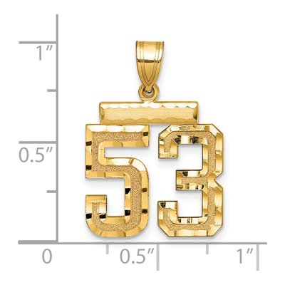 14K Yellow Gold Number 53 Pendant – view 2