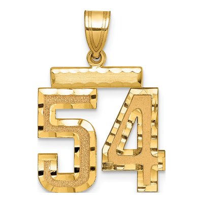 14K Yellow Gold Number 54 Pendant