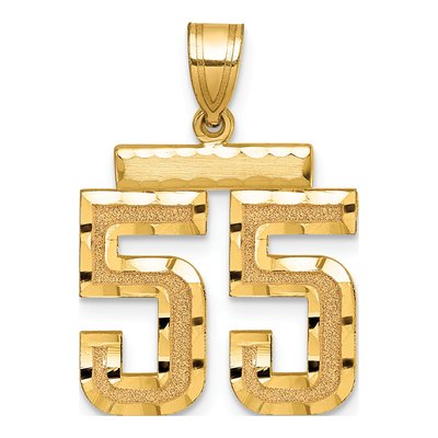 14K Yellow Gold Number 55 Charm