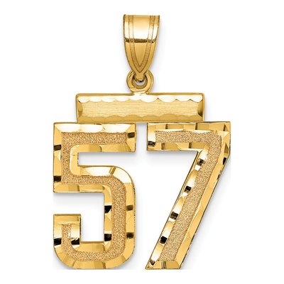 14K Yellow Gold Number 57 Charm