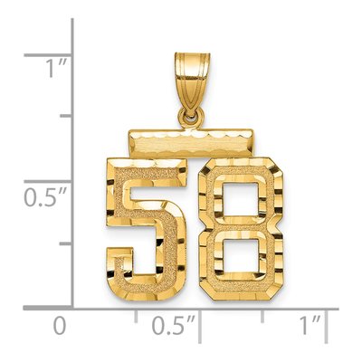 14K Yellow Gold Number 58 Charm – view 2