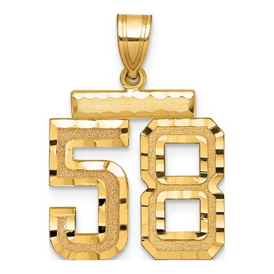 14K Yellow Gold Number 58 Charm
