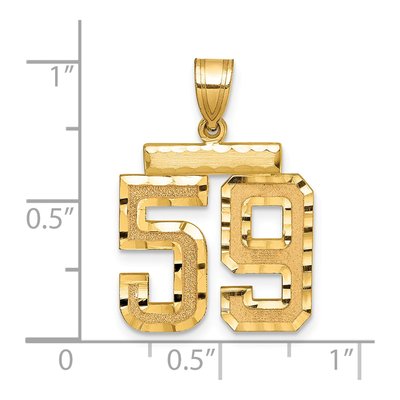 14K Yellow Gold Diamond-Cut Number 59 Charm – view 2