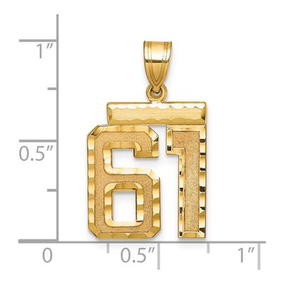 14K Yellow Gold Number 61 Charm – view 2