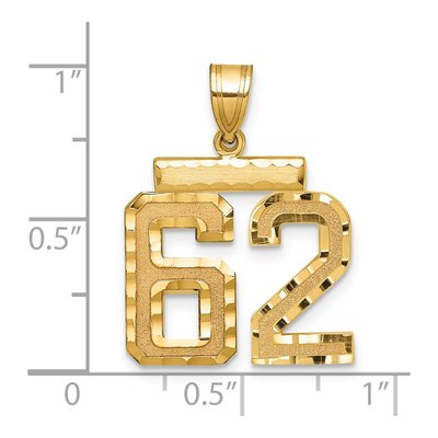 14K Yellow Gold Number 62 Charm – view 2