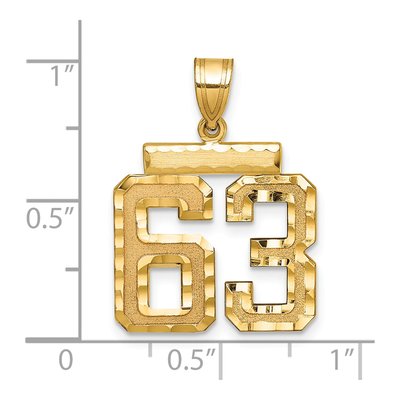 14K Yellow Gold Number 63 Charm – view 2
