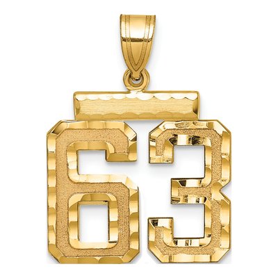14K Yellow Gold Number 63 Charm