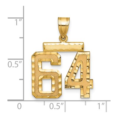 14K Yellow Gold Number 64 Charm – view 2